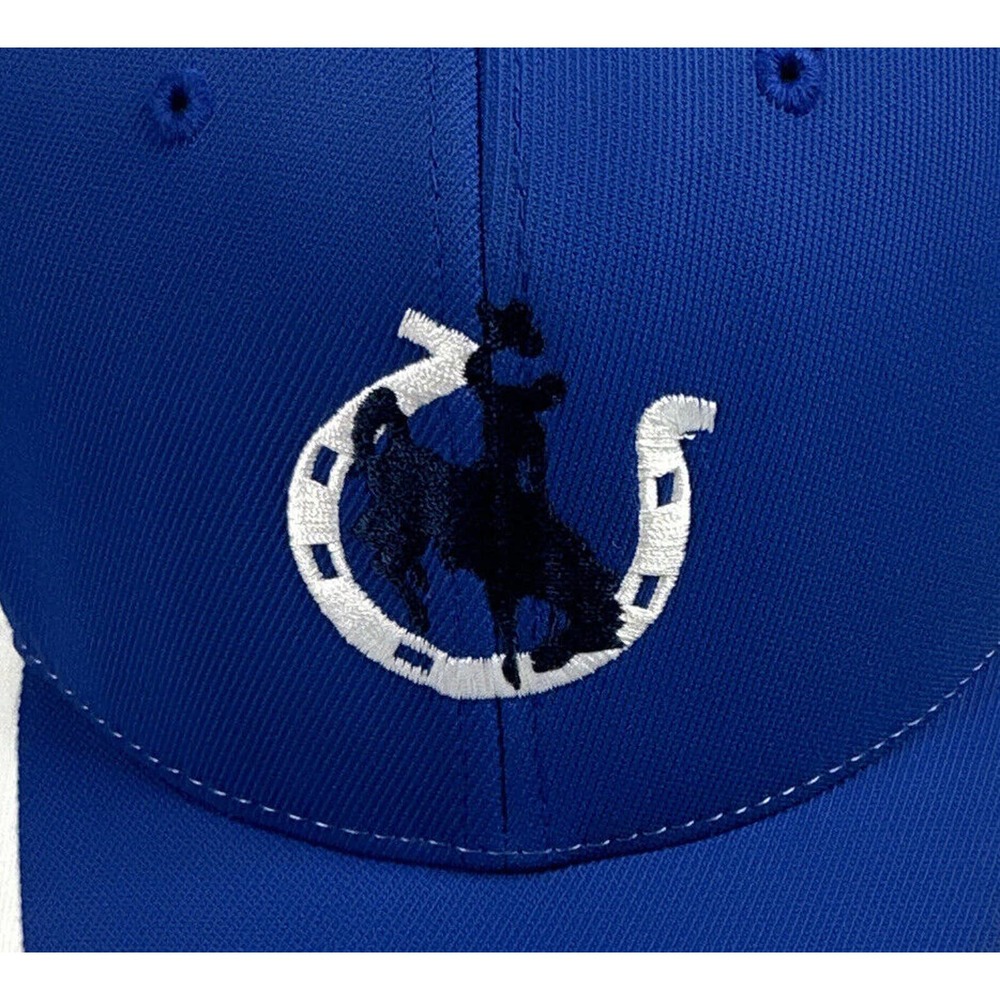 NCAA Wyoming Cowboys Cap Hat L XL Horseshoe Flexfit Royal Blue